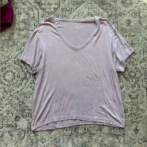 American Eagle Outfitters Purple Asymmetrical Short Sleeve T-Shirt